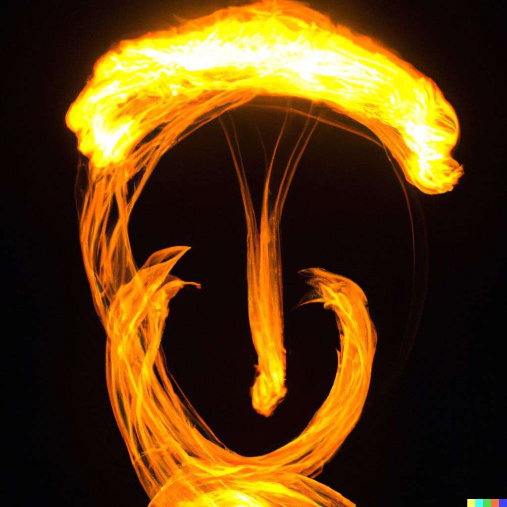a representation of anxiety, fire art